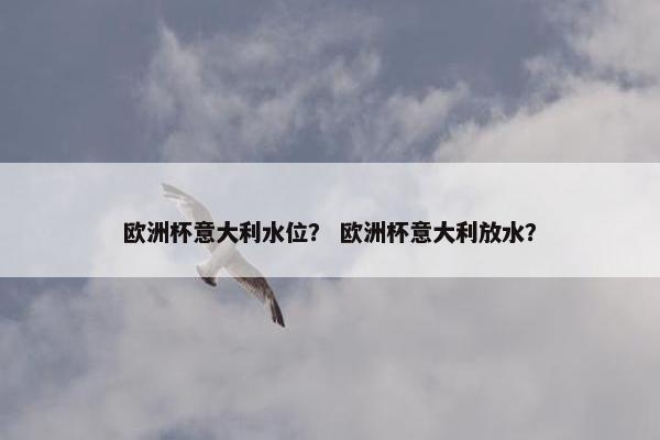 欧洲杯意大利水位？ 欧洲杯意大利放水？