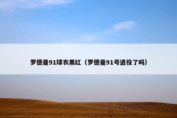 罗德曼91球衣黑红（罗德曼91号退役了吗）