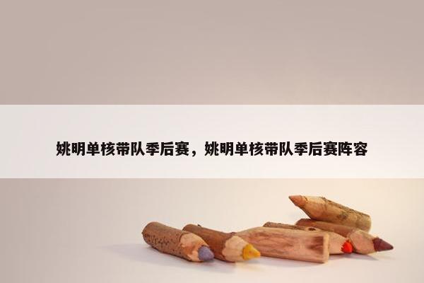 姚明单核带队季后赛，姚明单核带队季后赛阵容