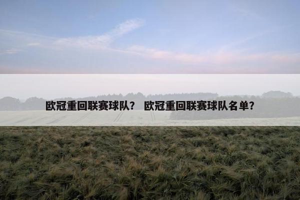 欧冠重回联赛球队？ 欧冠重回联赛球队名单？