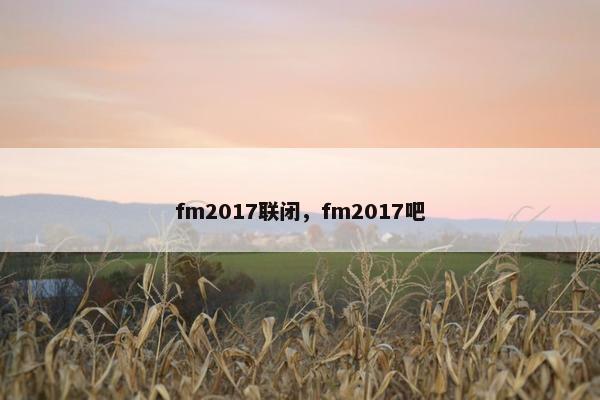 fm2017联闭，fm2017吧
