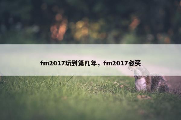 fm2017玩到第几年，fm2017必买