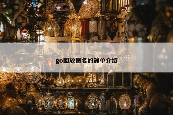 go回放匿名的简单介绍