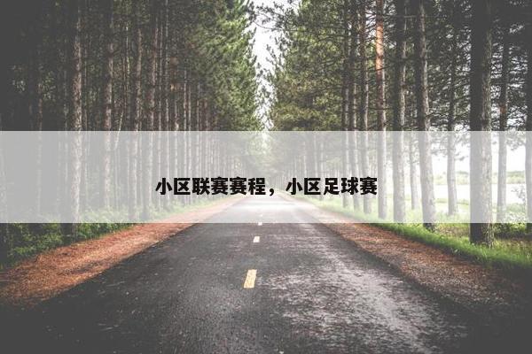 小区联赛赛程，小区足球赛