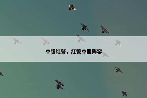 中超红警，红警中国阵容