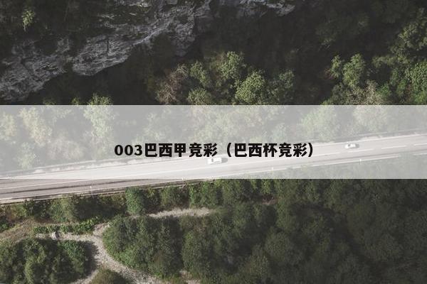 003巴西甲竞彩（巴西杯竞彩）