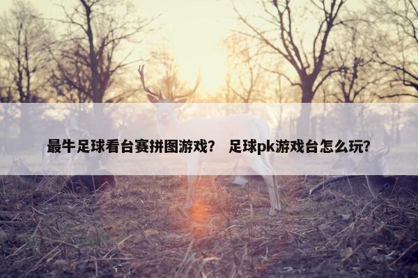 最牛足球看台赛拼图游戏？ 足球pk游戏台怎么玩？