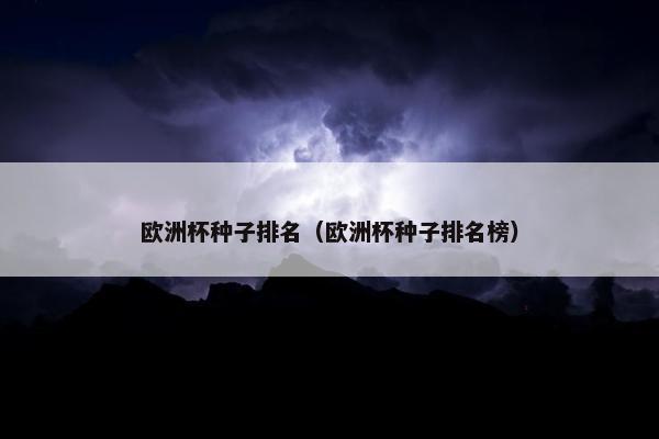 欧洲杯种子排名（欧洲杯种子排名榜）