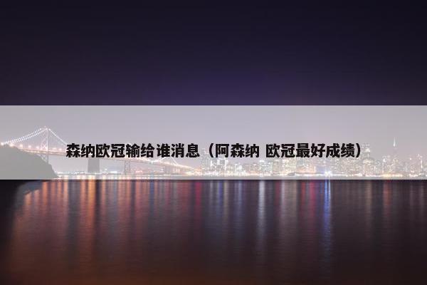 森纳欧冠输给谁消息（阿森纳 欧冠最好成绩）