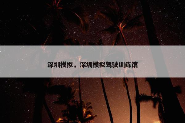 深圳模拟，深圳模拟驾驶训练馆