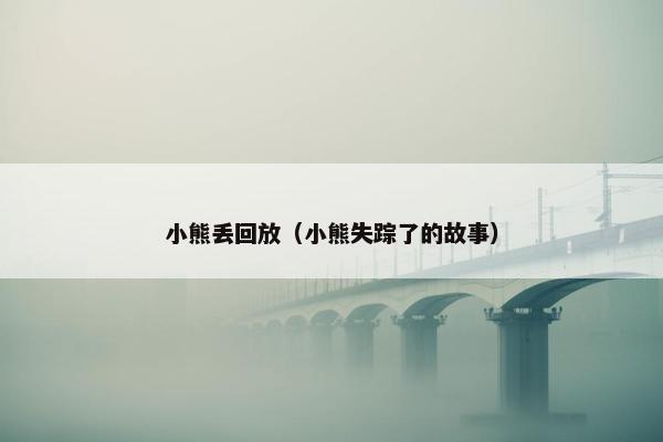 小熊丢回放（小熊失踪了的故事）