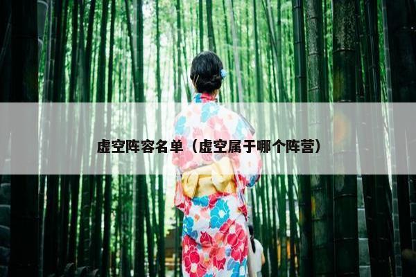 虚空阵容名单（虚空属于哪个阵营）