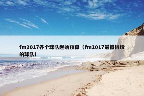 fm2017各个球队起始预算（fm2017最值得玩的球队）