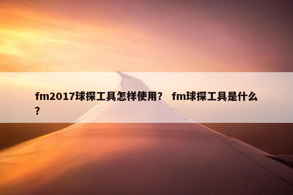 fm2017球探工具怎样使用？ fm球探工具是什么？
