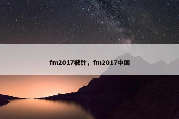 fm2017被针，fm2017中国