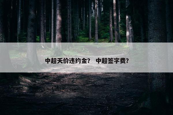 中超天价违约金？ 中超签字费？
