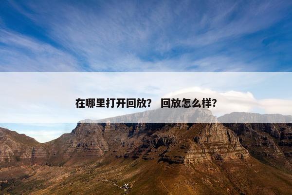 在哪里打开回放？ 回放怎么样？