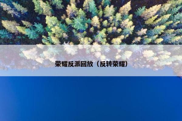 荣耀反派回放（反转荣耀）