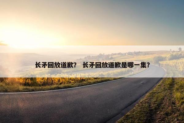 长矛回放道歉？ 长矛回放道歉是哪一集？