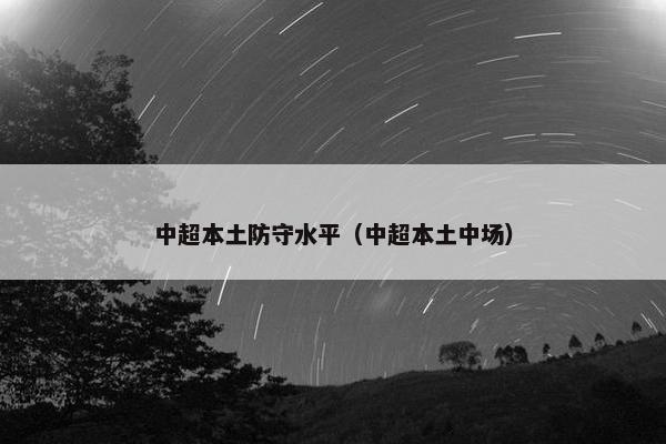 中超本土防守水平（中超本土中场）