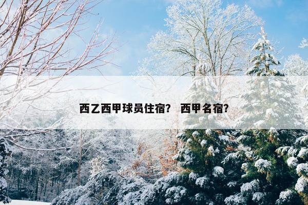 西乙西甲球员住宿？ 西甲名宿？