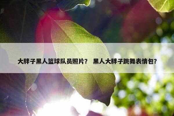 大胖子黑人篮球队员照片？ 黑人大胖子跳舞表情包？