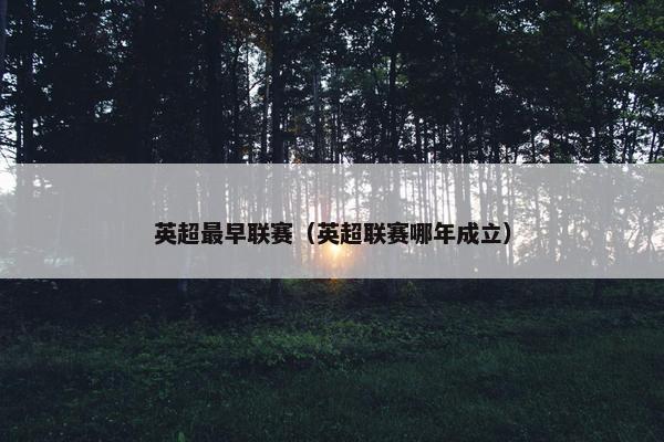 英超最早联赛（英超联赛哪年成立）