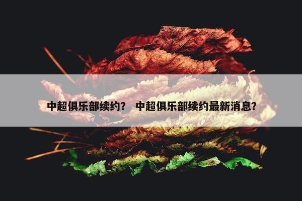中超俱乐部续约？ 中超俱乐部续约最新消息？