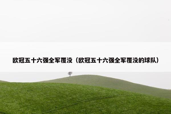 欧冠五十六强全军覆没（欧冠五十六强全军覆没的球队）
