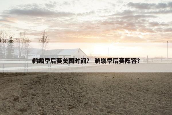 鹈鹕季后赛美国时间？ 鹈鹕季后赛阵容？
