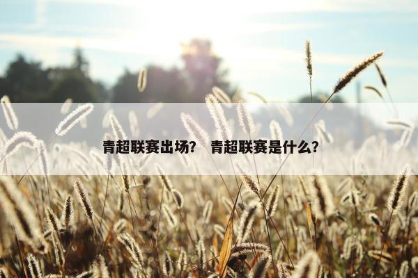 青超联赛出场？ 青超联赛是什么？