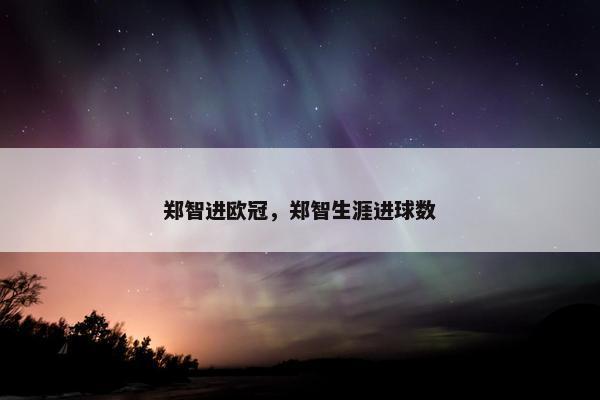 郑智进欧冠，郑智生涯进球数