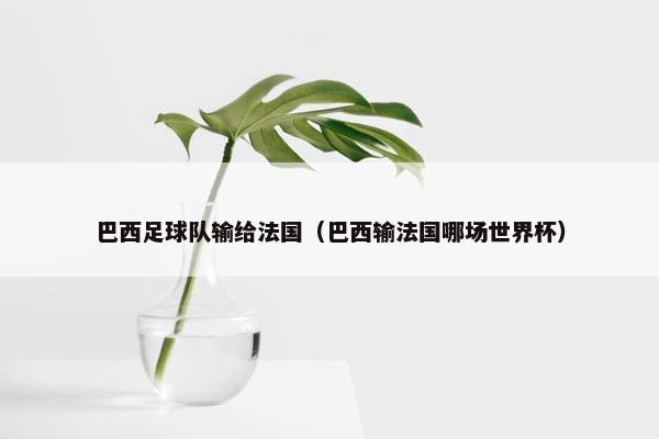 巴西足球队输给法国（巴西输法国哪场世界杯）