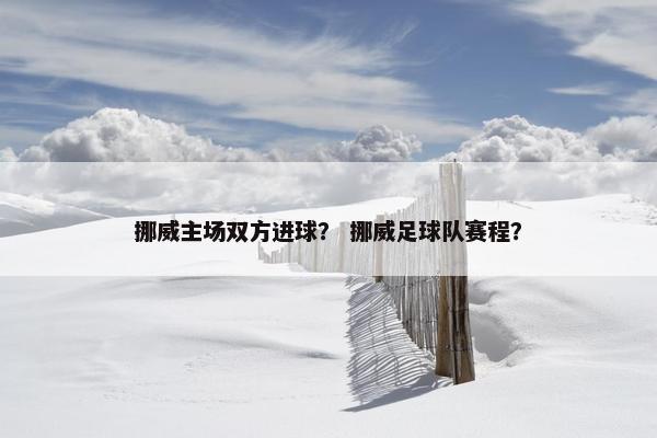 挪威主场双方进球？ 挪威足球队赛程？