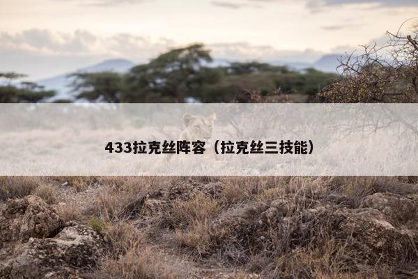 433拉克丝阵容（拉克丝三技能）