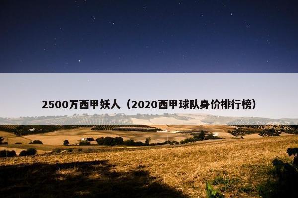 2500万西甲妖人（2020西甲球队身价排行榜）