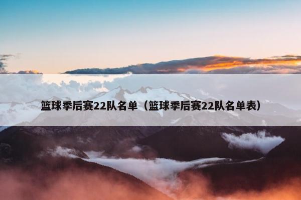 篮球季后赛22队名单（篮球季后赛22队名单表）