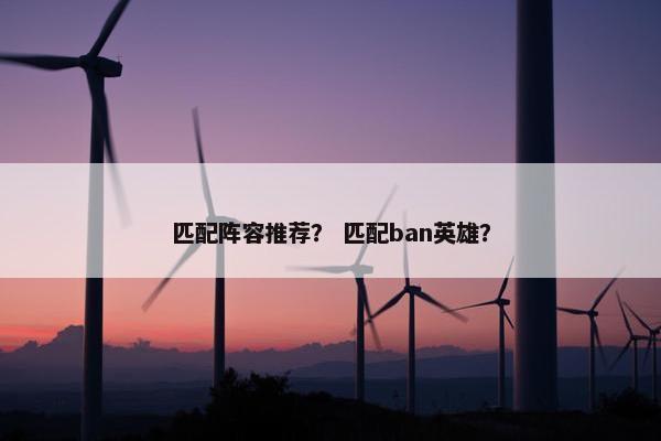 匹配阵容推荐？ 匹配ban英雄？