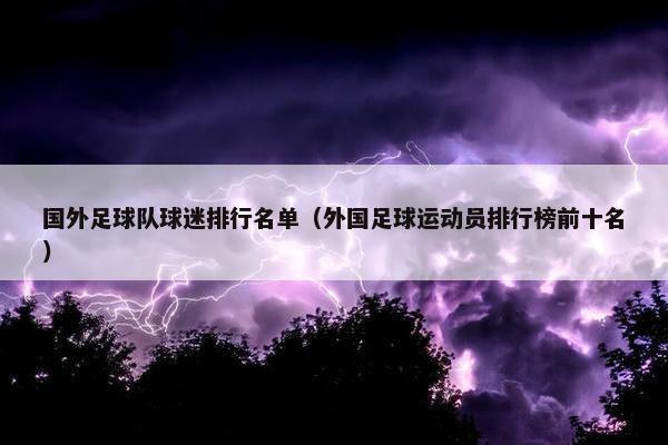 国外足球队球迷排行名单（外国足球运动员排行榜前十名）