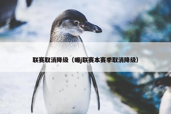 联赛取消降级（曝j联赛本赛季取消降级）