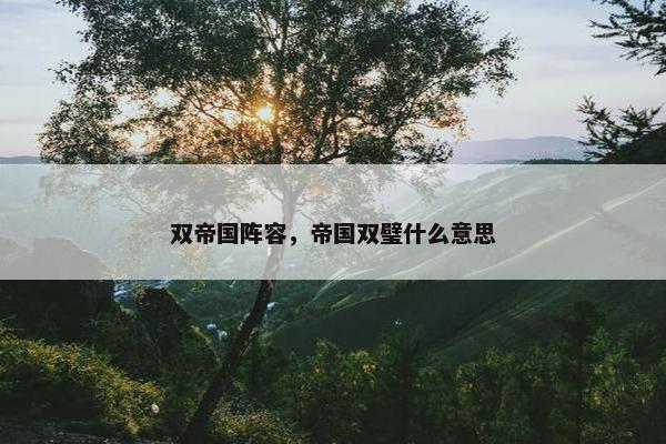 双帝国阵容，帝国双璧什么意思