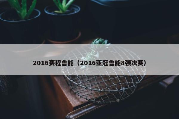 2016赛程鲁能（2016亚冠鲁能8强决赛）
