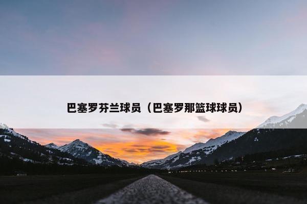 巴塞罗芬兰球员（巴塞罗那篮球球员）