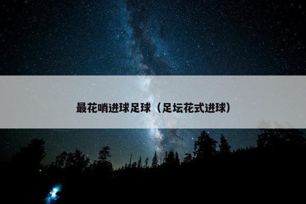 最花哨进球足球（足坛花式进球）