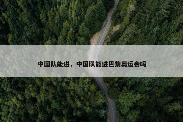 中国队能进，中国队能进巴黎奥运会吗