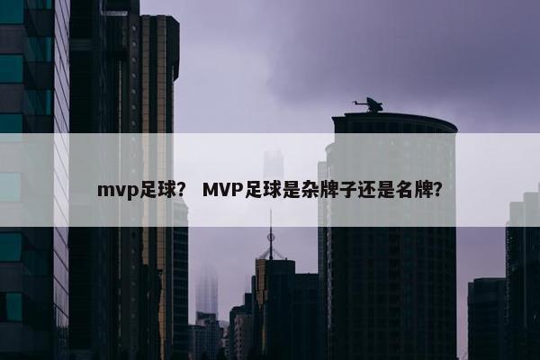 mvp足球？ MVP足球是杂牌子还是名牌？