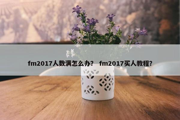 fm2017人数满怎么办？ fm2017买人教程？