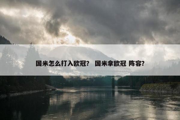 国米怎么打入欧冠？ 国米拿欧冠 阵容？