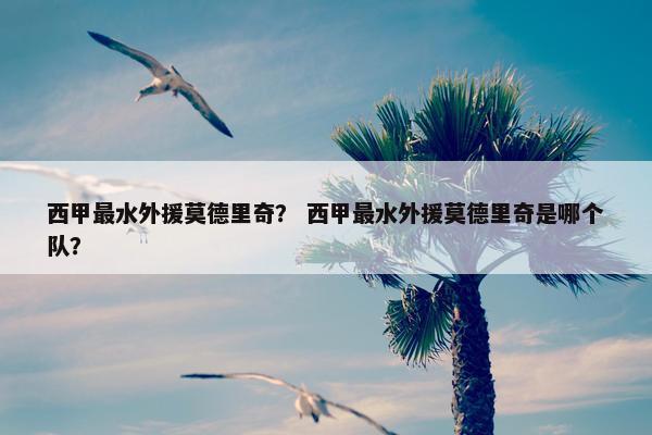 西甲最水外援莫德里奇？ 西甲最水外援莫德里奇是哪个队？