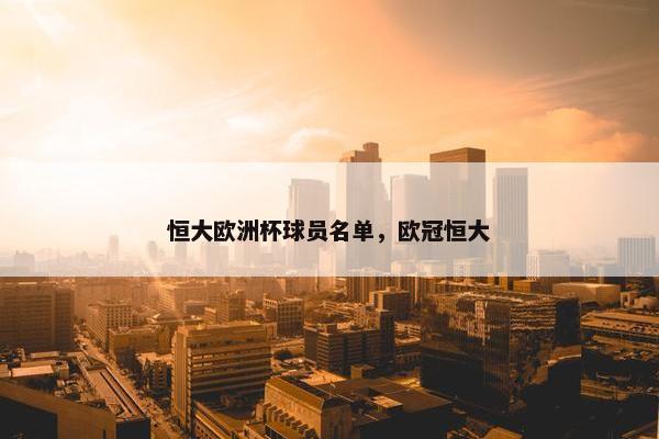 恒大欧洲杯球员名单，欧冠恒大